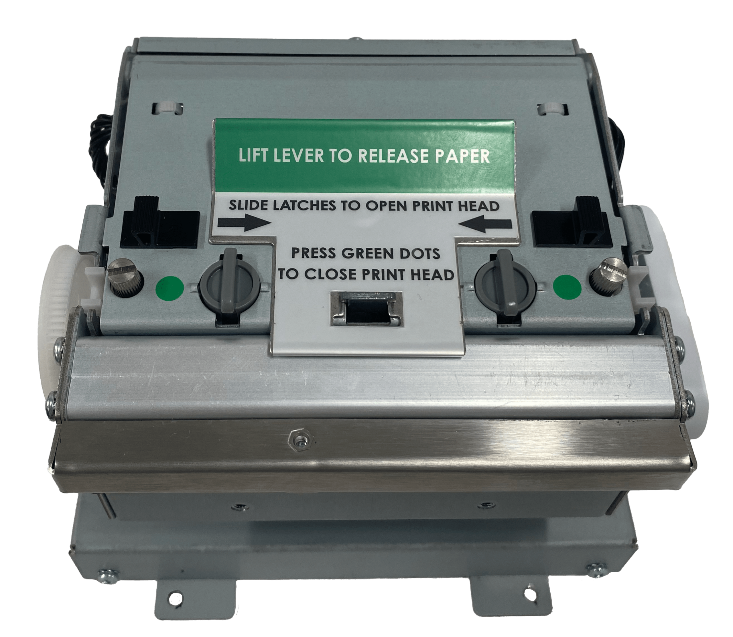 Top view of Microcom's 485TM Thermal Kiosk printer