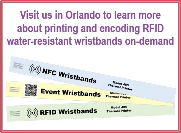 IAAPA Thermal wristbands with RFID and barcodes